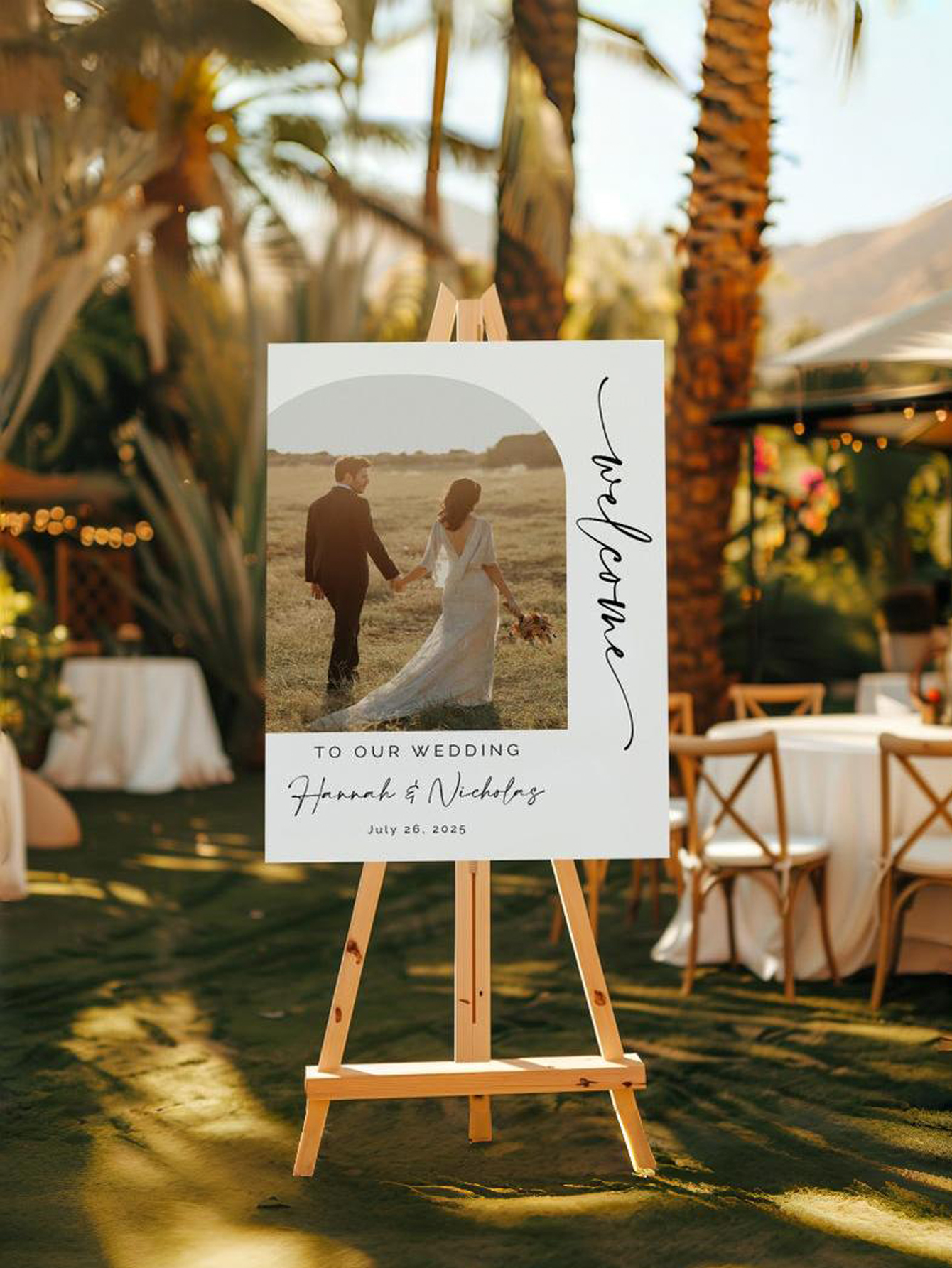Photo Welcome Sign PVC Outdoor Wedding Directional Sign